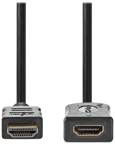 NEDIS HDMI prodlužovací kabel černá / Kabel / HDMI 1.4 / 4K 60Hz / zlacené konektory / 1m