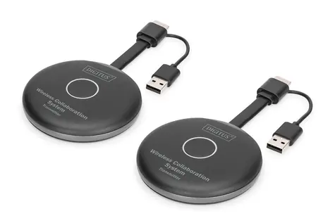 Digitus DS-55317 šedá/černá / Bezdrátový prezentační systém / Click & Present Pro / HDMI / 4K/60Hz / Wi-Fi