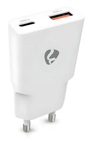 Nedis bílá / Síťová nabíječka / 30 W / PD3.0 / USB-A + USB-C