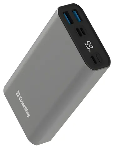 Colorway 20000mAh šedá / Powerbanka / 20W / 2x USB-A QC3.0 / USB-C PD / Lightning