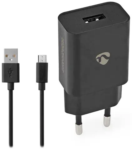 Nedis 5 W černá / Síťová nabíječka / USB-A / kabel Micro USB 1 m