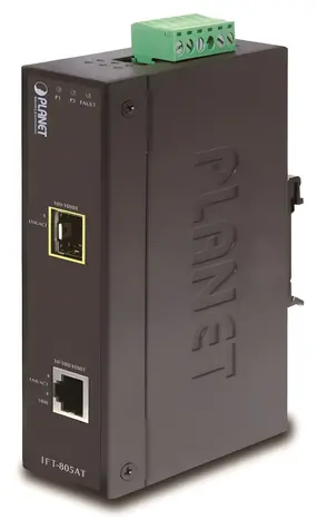 Planet IFT-805AT / Optický konvertor / SFP / DIN lišta / IP30 / -40 až 75 °C