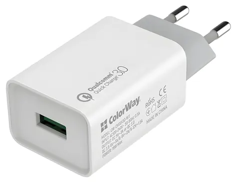 Colorway Síťová nabíječka 18W / Nabíječka / 1x USB / 100-240V