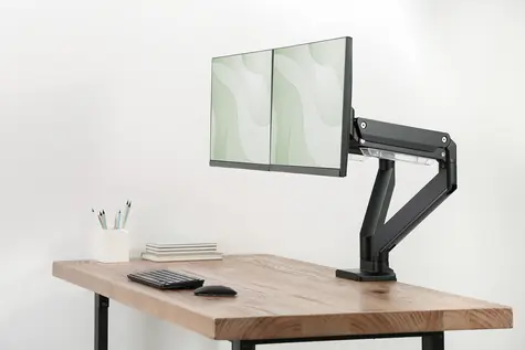 Digitus DA-90427 / Stolní držák pro 2 monitory / plynová pružina / VESA 75x100 / 15-35