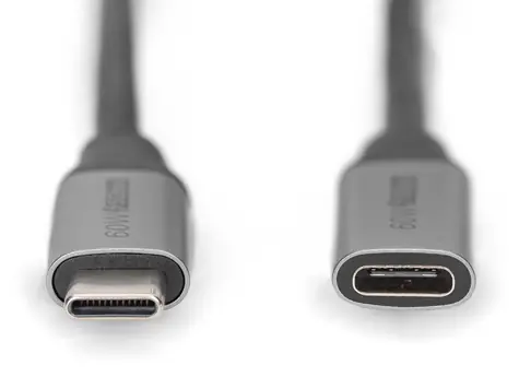 Digitus USB-C prodlužovací kabel / Prodlužovací kabel / USB-C (M) - USB-C (F) / USB 3.2 Gen1 / PD 60W / 4K 60Hz / 1 m