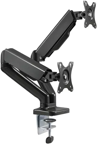 Goobay Stolní držák pro dva monitory černá / Držák pro monitory / Plynová pružina