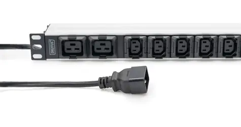 Digitus DN-95427 / Napájecí lišta / 19” 1U / 10x C13/C19 / 3600W / kabel 2m IEC C20