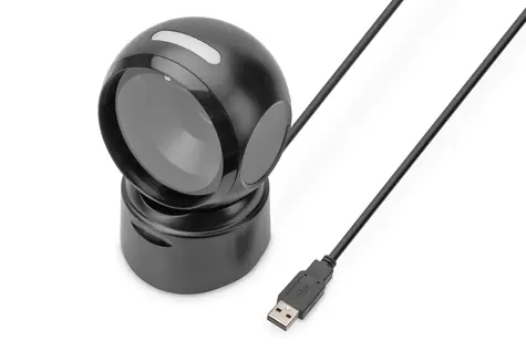 Digitus DA-81005 černá / Čtečka 1D/2D kódů / USB / stolní / 200 skenů/s