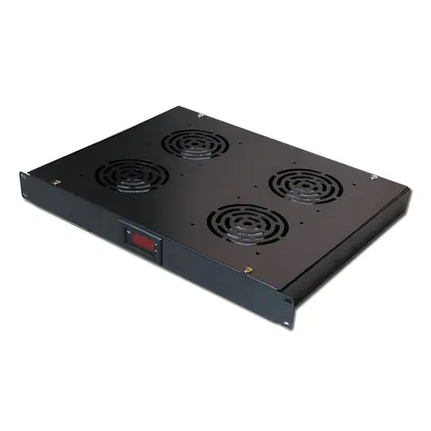 XtendLan Ventilační jednotka do 1U / Ventilační jednotka / 4x ventilátor / Termostat / hloubka 350 mm