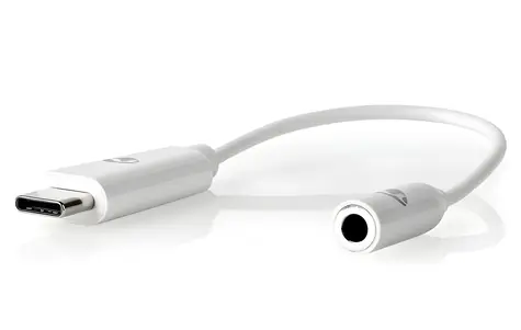 Nedis Adaptér USB-C na jack 3,5 mm bílý / Adaptér / USB-C (M) - 3,5mm jack (F) / 15 cm