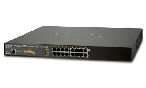Planet UPOE-800G / PoE injektor / 8x Gigabit / IEEE 802.3bt / <400W (90W/port) / scheduler+watchdog