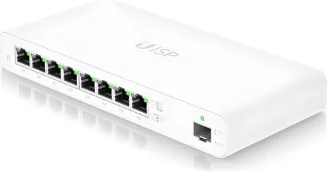 Ubiquiti UISP Router / Router / 8× GbE PoE RJ-45 / 1× SFP / fanless / PoE budget 110W