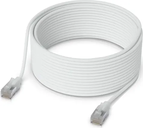 Ubiquiti UniFi Premium Patch Cable 15m bílá / Patch kabel / Cat6A / RJ45 / Etherlighting / PoE++