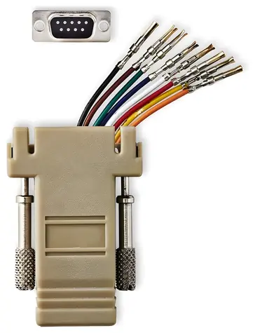 Nedis redukce D-Sub9(F) - RJ45(F) slonová kost / Sériový adaptér / poniklovaný