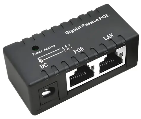 XtendLan POE-PAS / Pasivní PoE injektor / 1000Base-T / 5-48V / bez zdroje