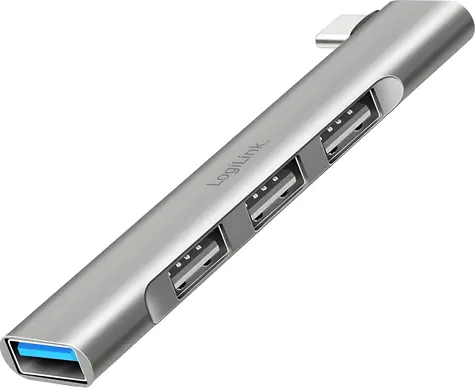 LogiLink USB-C hub, 4 porty / USB hub / USB 3.2 Gen1 / 1x USB-A 3.0 / 3x USB-A 2.0