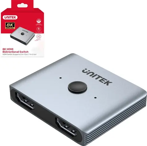 Unitek Obousměrný přepínač HDMI 2.1 2v1 / Přepínač / 8K 60Hz