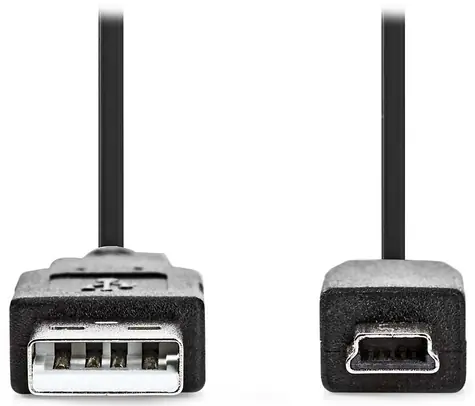 Nedis USB kabel USB-A - Mini-B 5pin černý / Kabel USB / USB 2.0 / 1 m
