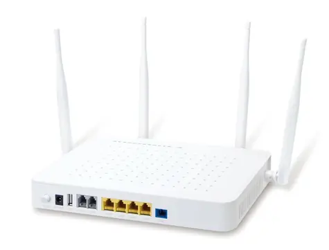 Planet GPON/GEPON ONU / Router / 2.5G GPON (SC/UPC) / 4x LAN RJ-45 / Wi-Fi 802.11ac / 2x FXS RJ-11