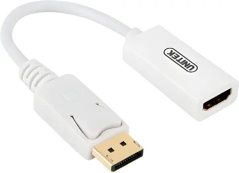 Unitek Y-6332 bílá / Adaptér DisplayPort na HDMI / 0,2 m