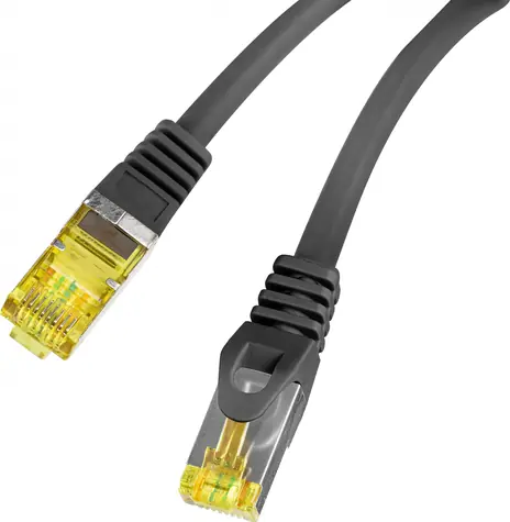 Lanberg CAT6A S/FTP černá / Patch kabel / 0,25 m / LSZH / CU / Fluke Passed
