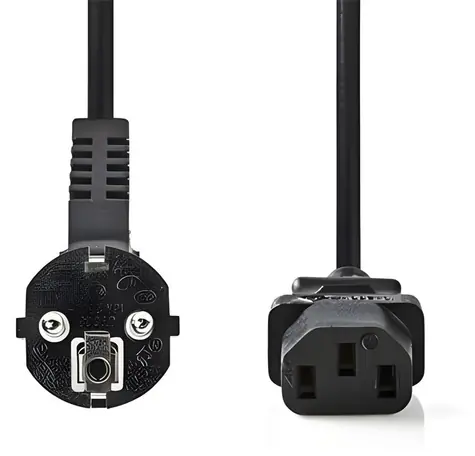 Nedis CEGB10000BK20 černá / Napájecí kabel / úhlová zástrčka Schuko - IEC-320-C13 / 2 m