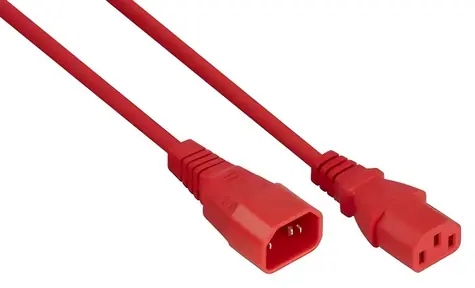 Kabelmeister C14 - C13 červená / Prodlužovací kabel / 5 m / 10 A
