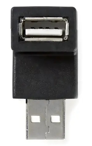 Nedis Adaptér USB-A(M) - USB-A(F) černá / Adaptér / USB 2.0 / 480 Mbps / poniklovaný