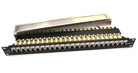 Lexi-net Patch panel 24p FTP černý / Patch panel / Cat6 / 1U / 19