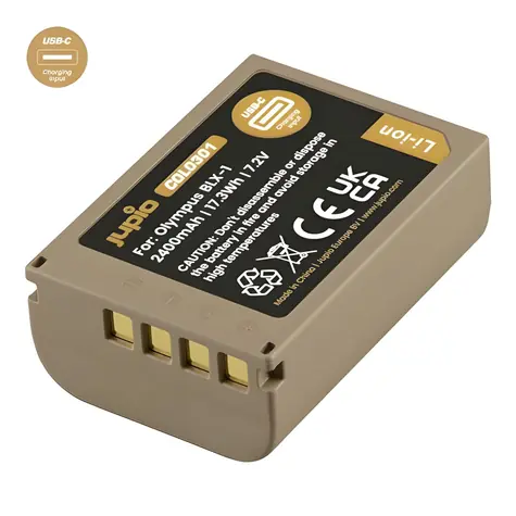 Jupio BLX-1 ULTRA C / Akumulátor pro Olympus OM System / USB-C nabíjení / 2400 mAh