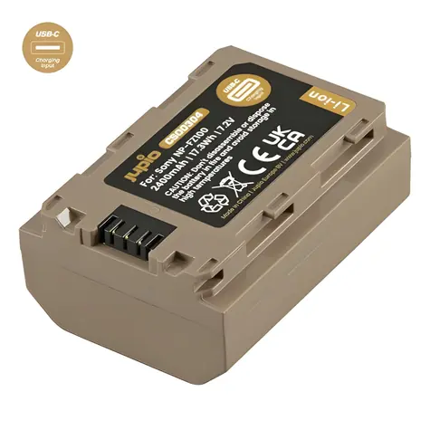 Jupio NP-FZ100 Ultra C / Akumulátor pro Sony / 2400 mAh / USB-C nabíjení