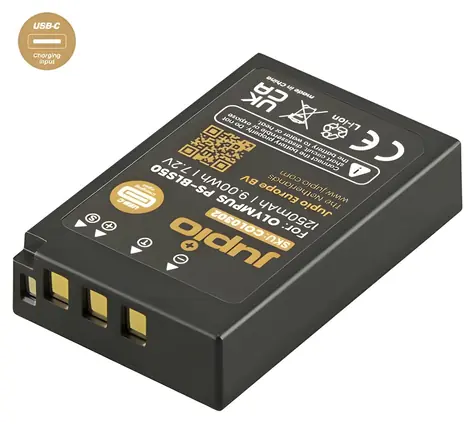 Jupio BLS-5/BLS-50 ULTRA C černá / Baterie / 1250 mAh / USB-C nabíjení / pro Olympus, OM System