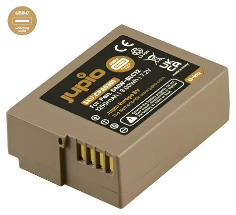 Jupio DMW-BLC12 ULTRA C / Akumulátor pro Panasonic / 1250 mAh / USB-C nabíjení