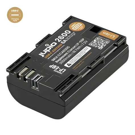 JUPIO LP-E6P Ultra C / Akumulátor pro Canon / 2600 mAh / 18,7 Wh / USB dobíjení
