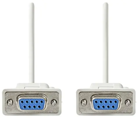 NEDIS sériový kabel D-SUB 9-pin (F) - D-SUB 9-pin (F) slonová kost / Kabel / sériový RS-232 / 2 m