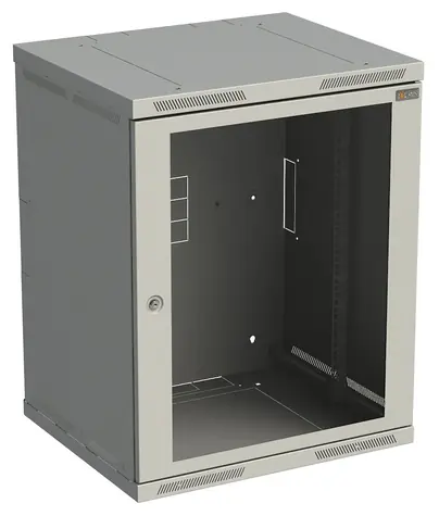 Solarix SENSA-15U-65-11-G / Rozvaděč nástěnný / 15U / 500 mm / dveře sklo / šedá RAL 7035