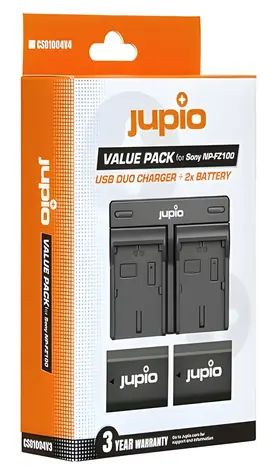 JUPIO Sada 2x NP-FZ100 + duální nabíječka pro Sony / Akumulátor a nabíječka / 2040 mAh / Li-Ion