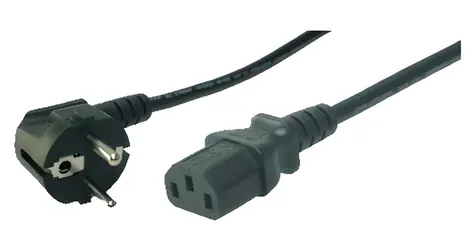 LogiLink napájecí kabel CEE7/7-C13 90° černá / Napájecí kabel / 3 m / 250 V / 10/16 A
