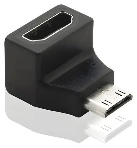 OEM Mini HDMI C (M) - HDMI (F) zahnutá 90° / Redukce