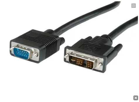 OEM DVI-A(M) - MD15HD kabel propojovací 3m černý / Kabel / DVI-A - VGA / 3 m