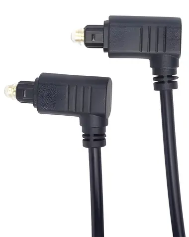 OEM optický kabel Toslink 90° - Toslink 90° / Optický audio kabel / 1 m / průměr 4 mm