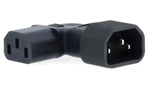 Nedis napájecí adaptér IEC-320 C14-C13 černá / Napájecí adaptér / Úhlový levý / Vidlice C14 - zásuvka C13