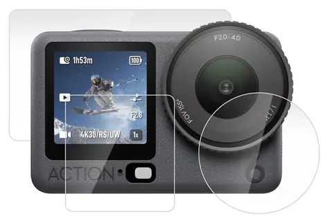 Puluz PU1067T pro DJI Osmo Action 6 / Ochranné sklo / Displej + objektiv / Tvrzené sklo 9H / 3 ks