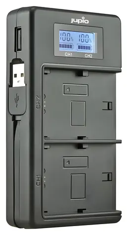 Jupio Duo Charger LCD pro Sony / Nabíječka / NP-FM50, NP-F550/F750/F970 / LCD displej