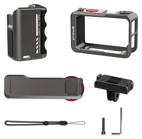 Puluz PU1058TS / Kovové pouzdro s rukojetí / pro DJI Osmo Action 5 Pro, 4, 3 / hliník