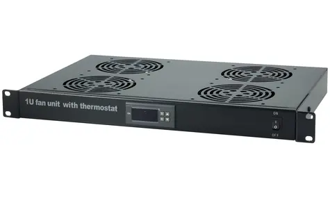 XtendLan Ventilace do 1U pozice / Ventilační jednotka / termostat / 4 ventilátory / hloubka 350 mm