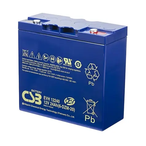 CSB 6-DZM-20 (EVH12240) / Olověný akumulátor / VRLA AGM / 12V/24Ah