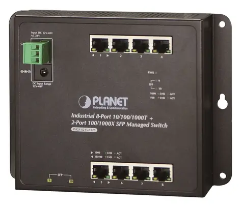 Planet WGS-4215-8T2S / Switch / L4 / 8x Gigabit / 2x SFP / -40 až 75 °C / IP30 / Fanless