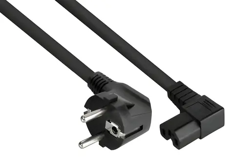 Kabelmeister napájecí kabel Schuko 90° - IEC C15 90° černá / Napájecí kabel / 1,8 m / H07RN-F 1,5 mm2