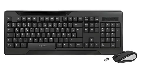 LogiLink ComboSet černá / Bezdrátová sada klávesnice a myši / 1000 DPI / 2.4 GHz